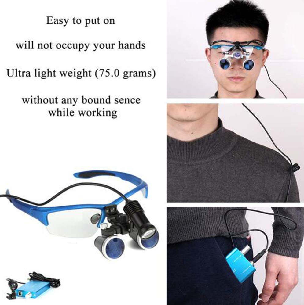 Lupas, Lupas, Binoculares De Diadema De 2.5X Y 3.5X, Gafas con Montura Y Aumento De 1W