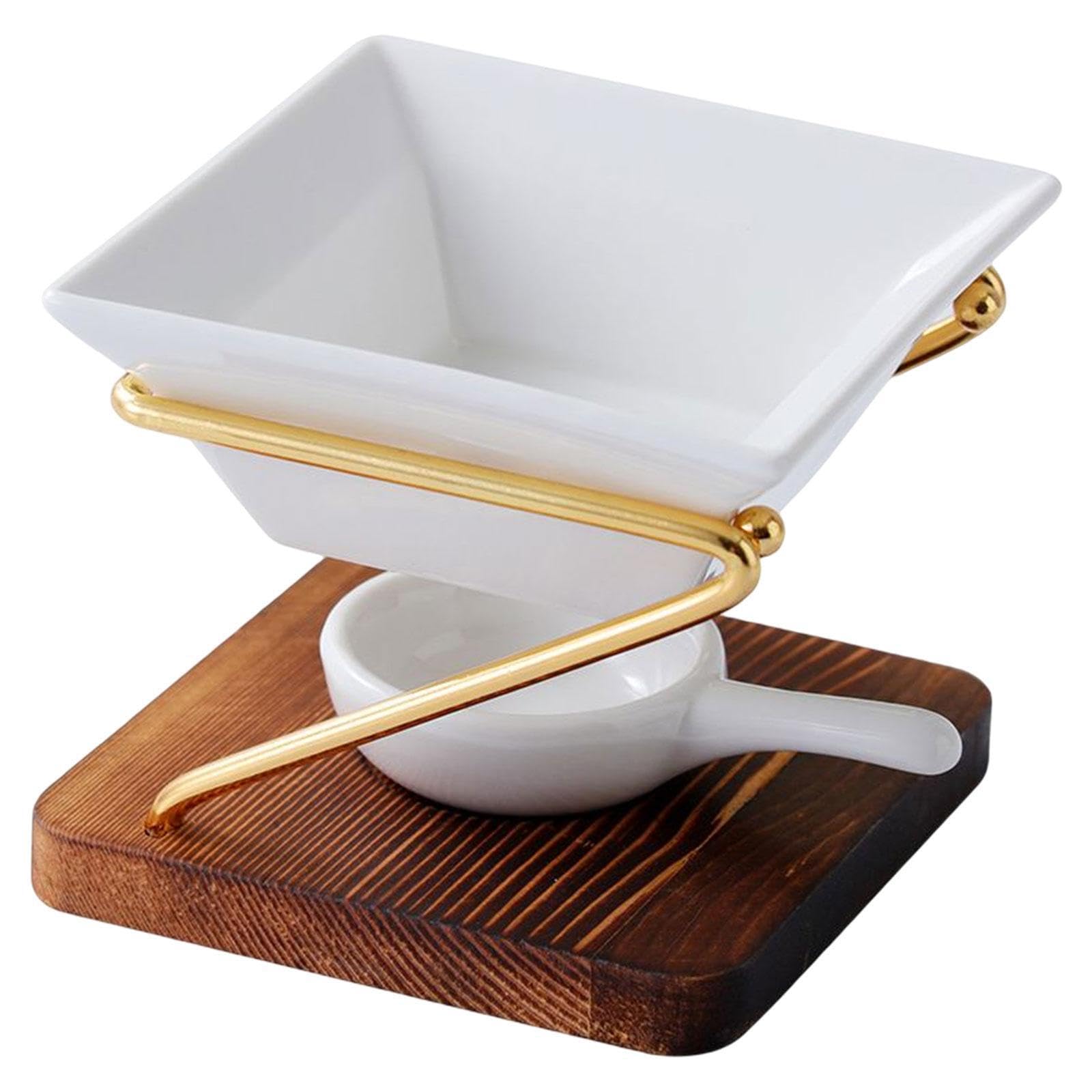 ALCXAZS Engaging Wax Candles Melting Warmer Diffuser Desktop Delivers Compelling Aromatic Experience Transforming Bedroom Wooden Tealight Holder Essential Oil, 10.2x8.5cm