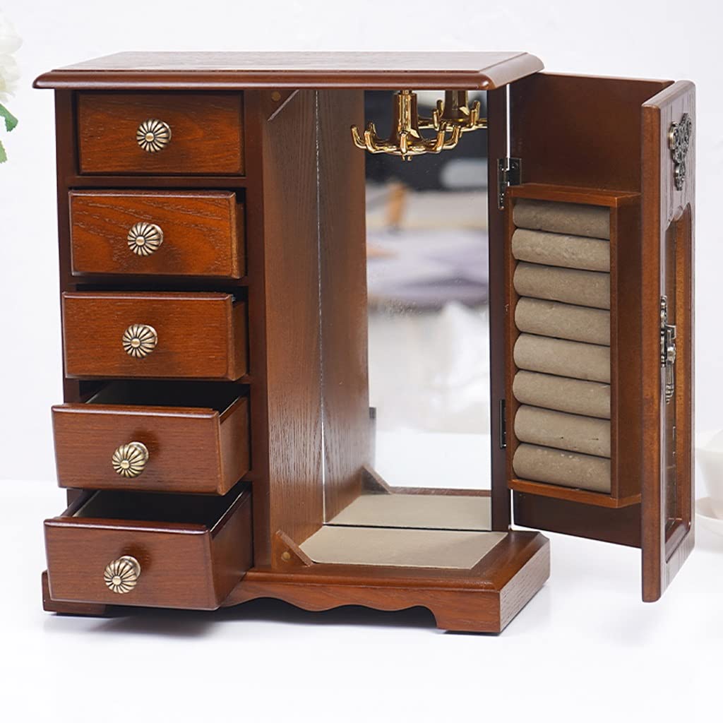 Jewelry Box Organizer Jewelry Box Jewelry Storage Box Jewelry Storage Box Multi -Layer Large Capacity Retro Jewelry Organizer Small (A 23x12x27 cm) (A 23x12x27 cm)