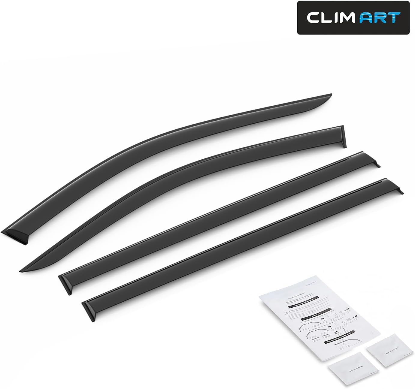 CLIM ART Incredibly Durable Rain Guards for Jeep Grand Cherokee L 2021-2026, Original Tape-on Window Deflectors, Vent Deflector, Window Visors, Car Accessories, 4 pcs. - 421517