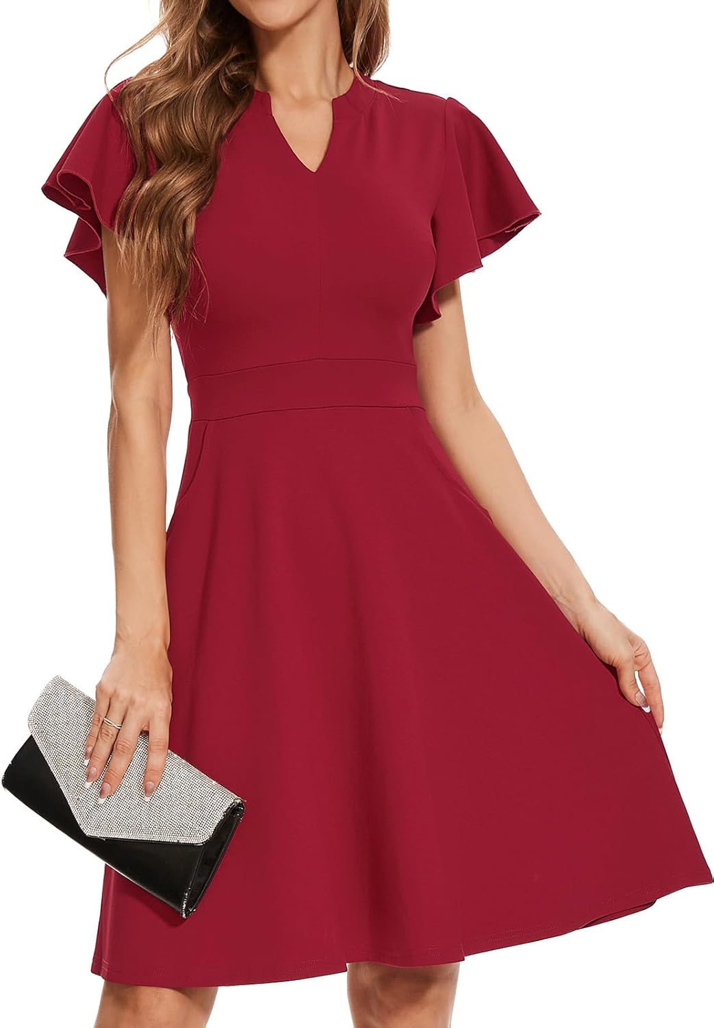 YATHON Cocktail Dresses for Women 2024 Semi-Formal Summer Wedding Guest Fit and Flare Dress for Women with Pocket - Image 6