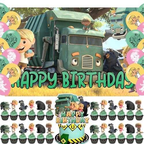Trash Truck Party Decorations Trash Truck Theme Birthday Party Includes Bakcdrop Balloons Cake Topper Cupcake Toppers