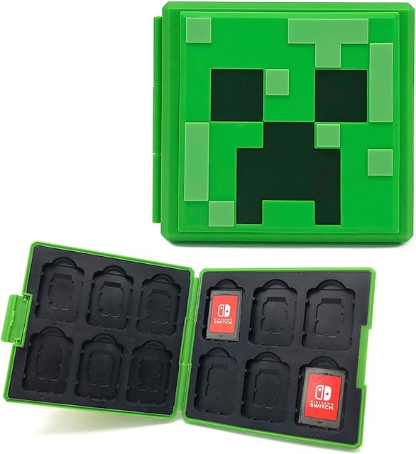 doepeBAE étui pour cartes de jeu pour Nintendo Switch, support portable pour cartes de jeu, étui de rangement rigide, organisateur de cartes Switch grande capacité avec 12 emplacements (M Vert)