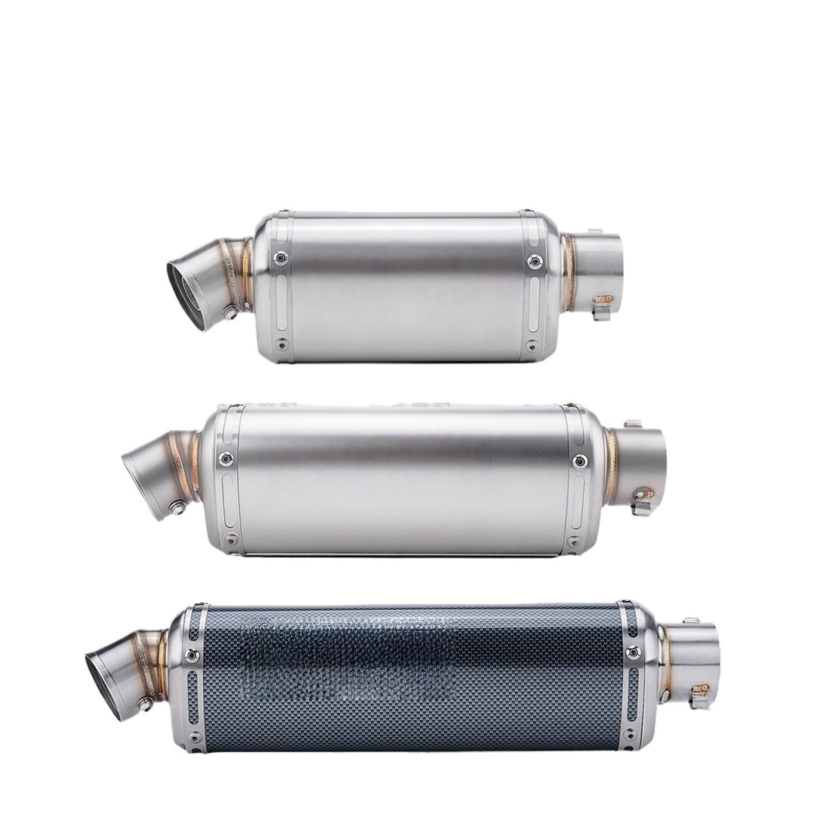 motocyklowy wydech Akcesoria Motocyklowe Modyfikacja Rury Wydechowej Pasująca Do Uniwersalnych Dojazdów Do Pracy Pasuje Do Ninja 250 400 Ze Stali Nierdzewnej(Short stainless steel-310MM)