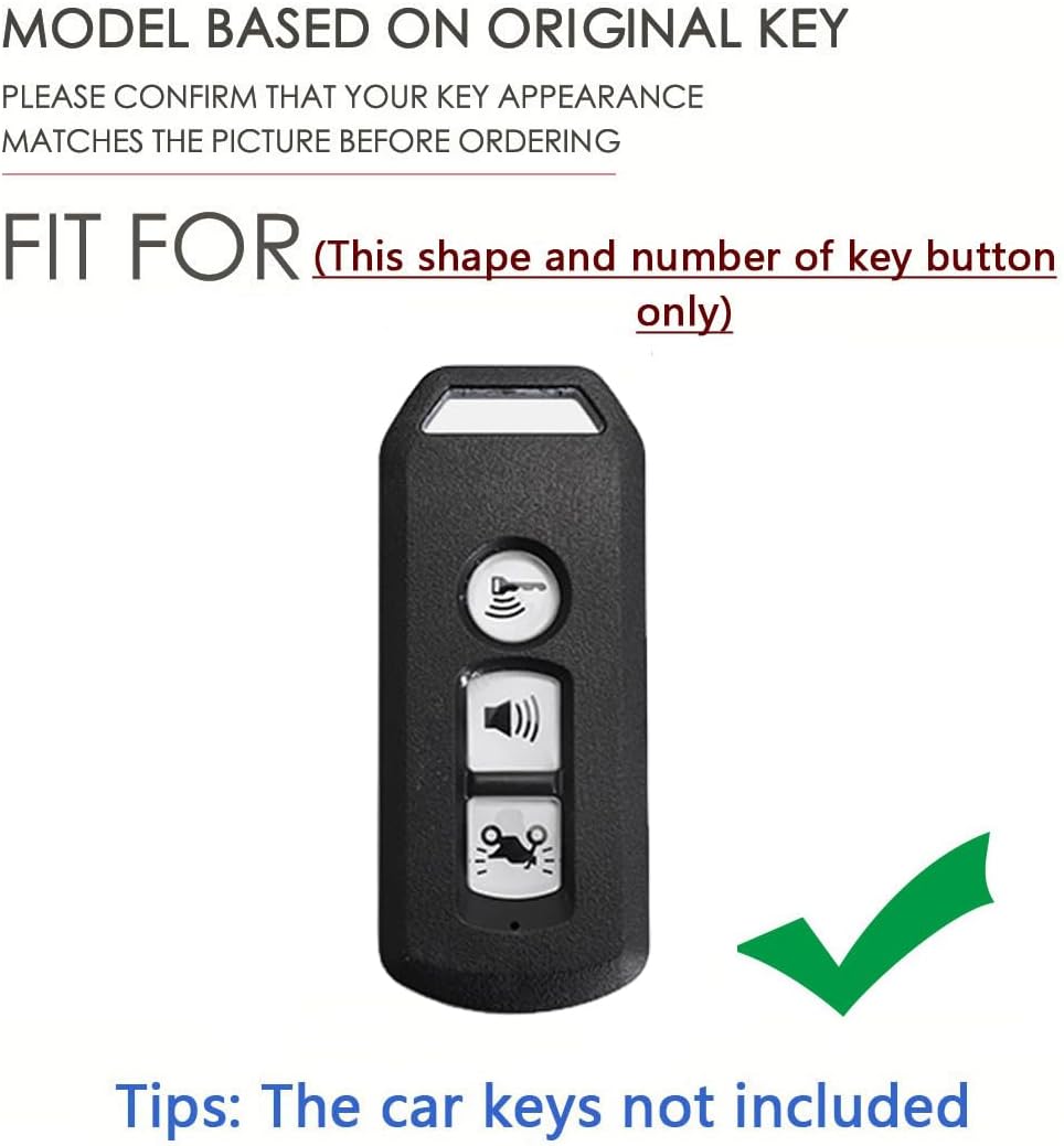 SANRILY Metal & Leather Motorcyle Key Fob Cover Case Compatible with Honda PCX 2019 K96 K77 ADV 350 Forza 300 Airblade 125 Super Cub c125 Scooter Keyless with Weave Keychain Red
