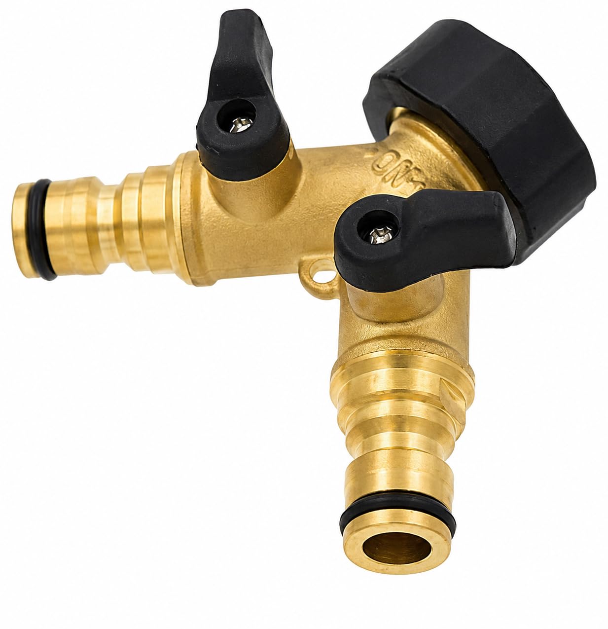 Dunnet Tools Brass Hose Connector Hose End Quick Connector for 1/2-inch Garden Pipe Hose Expandable Stretch Fittings Tap Adaptors Connectors (1, Twin Garden Tap Adaptor)