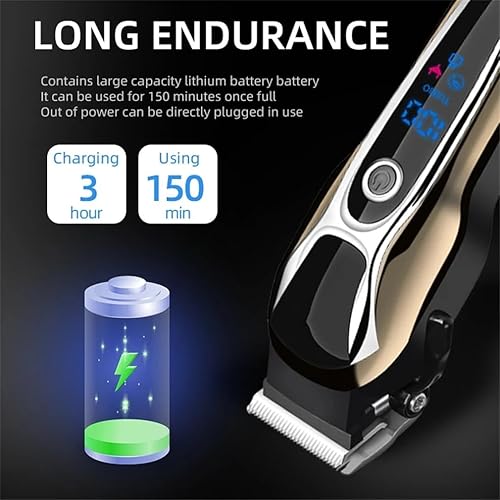 Miniatura 3 de Cortapelos profesionales y recortadores para hombres, cortapelos inalámbricos para hombre con peine de límite de 4 límites, cortaúñas de peluquería
