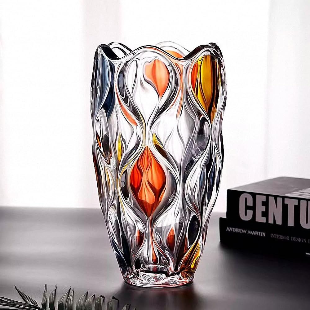 Puremagics Hand Painted Colorful Vase 11.6 inch Tall.