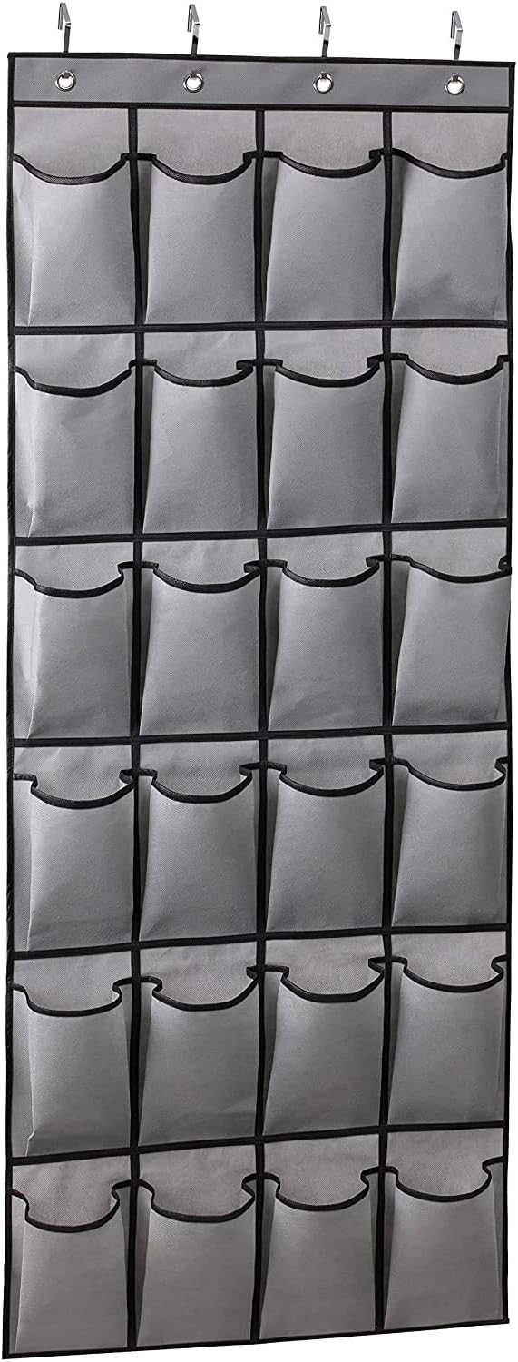 mainstays shoe organizer on Over The Door Shoe Organizers Grey Gray 59 X 21 6 Simple Houseware 24 Pockets Large Clear Pockets Over The Door Hanging Shoe Organizer Home Kitchen