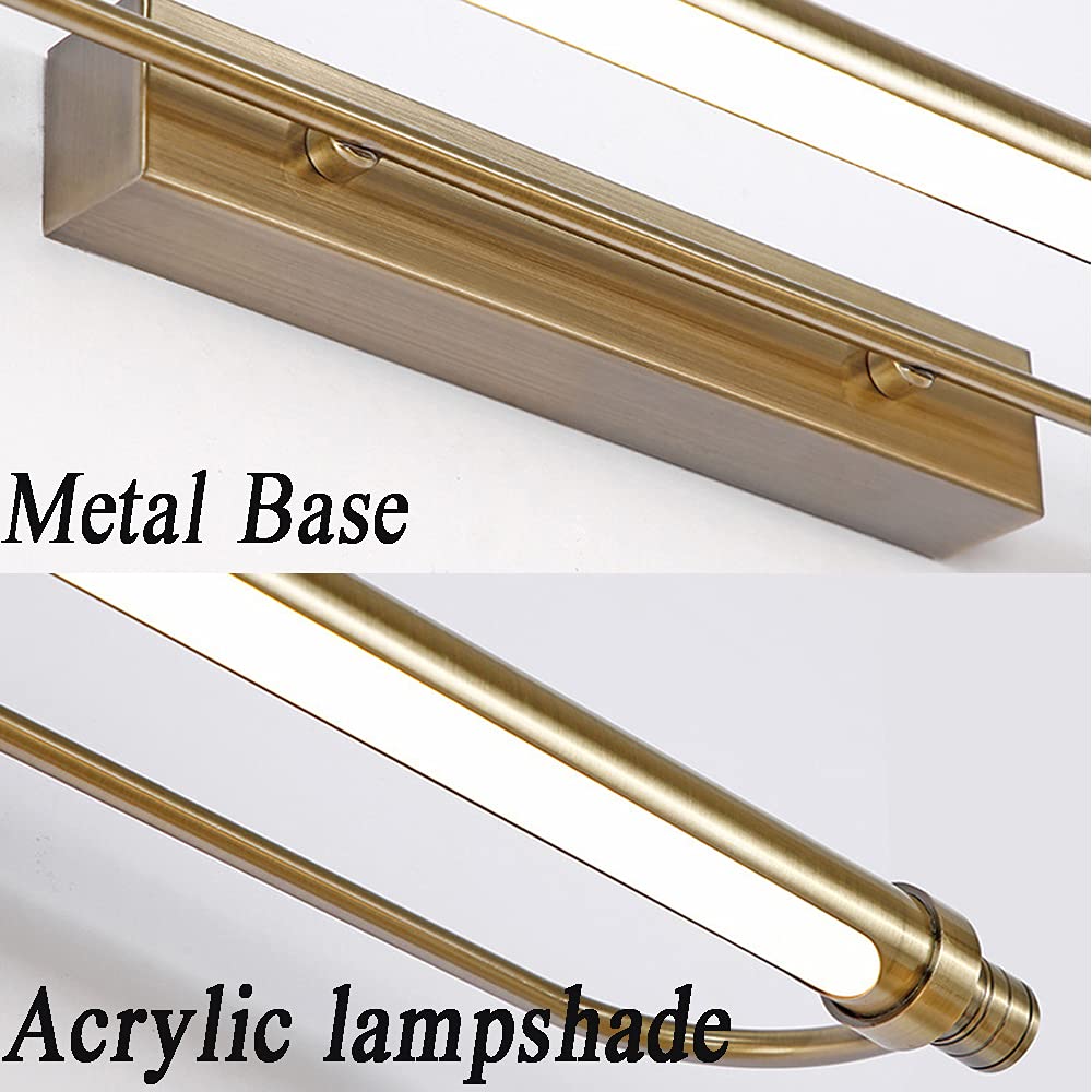 Lampada frontale a specchio a LED retrò per bagno, lampade da specchio da bagno impermeabili IP44, applique da parete a LED in metallo regolabile per soggiorno, camera da letto, salotto, applique per