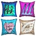 YOUR SMILE Mermaid Throw Pillow Case Magic Reversible Sequins Decorative Cushion Cover Pillowcase for Couch Sofa Bed,16 X 16 Inches,Set of 4
