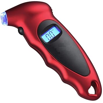 HSR Car Accessories Digital Tyre Pressure Gauge 150 PSI 4 Settings for Car Truck Bicycle with Back lit LCD and Non-Slip Grip