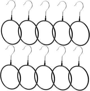 ABOOFAN 10 Piezas Organizador de Bufandas y Corbatas Perchero Antideslizante para Armario Espacio para Cinturones y Accesorios Soporte Multifuncional Inoxidable Color Negro