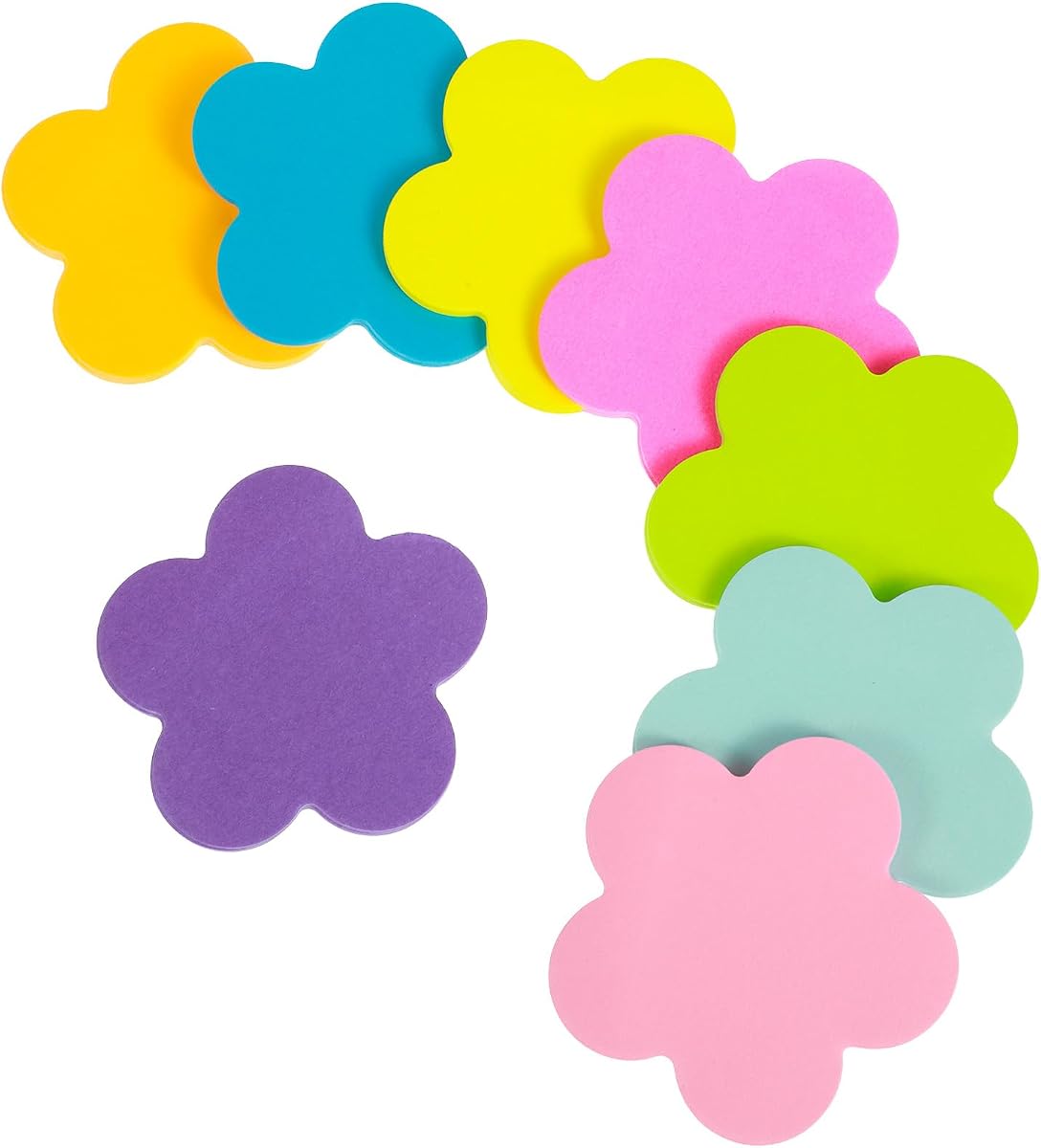 240Pcs Mini Flower Shaped Sticky Notes | 8 Pads Colorful Cute Flower Sticky Note Pads, Fun Strong Adhesive Notes for Office School Home Daily Use Creative Gifts
