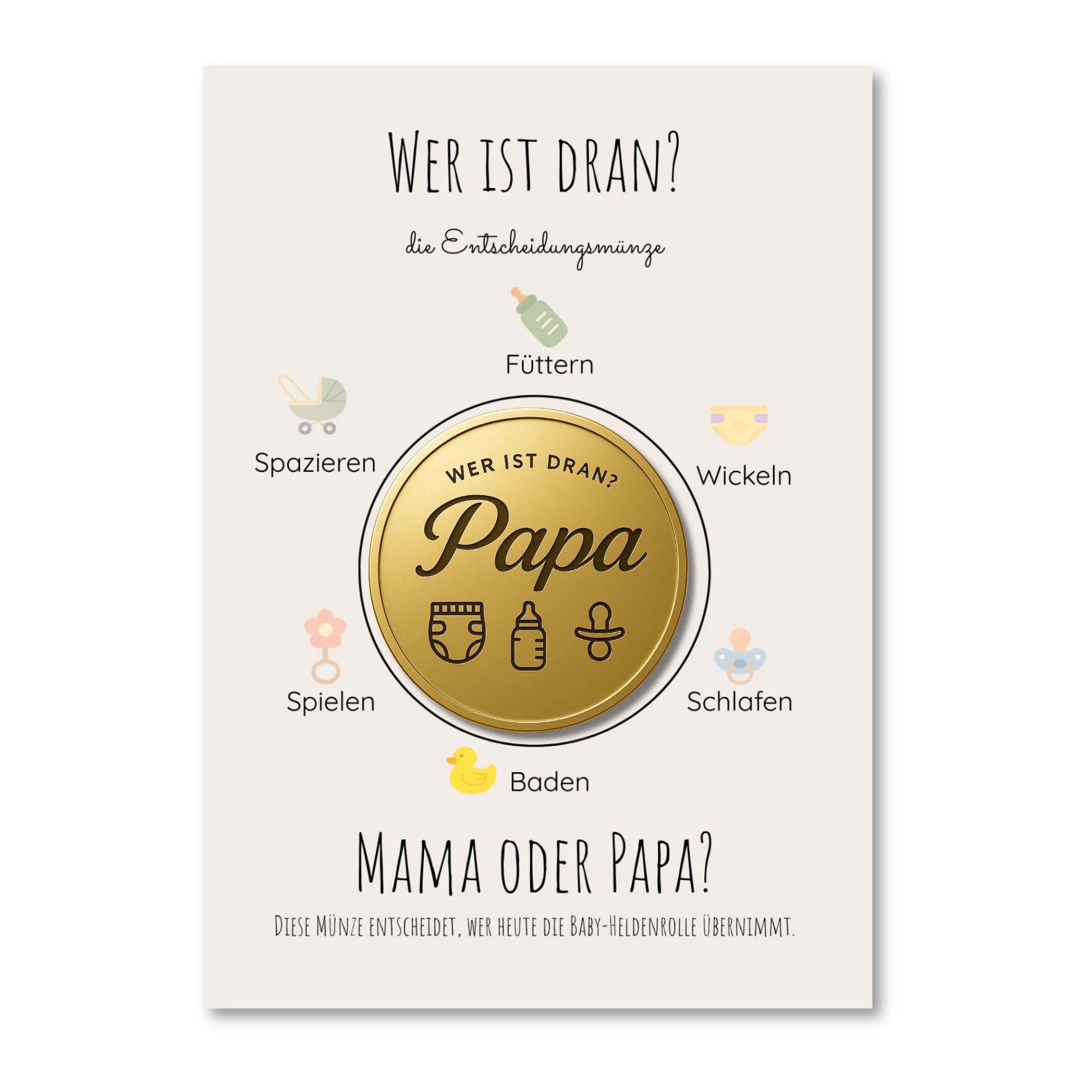 Moneta Decisionale Mamma O Papà - Regalo Divertente Per Genitori Moneta Decisionale Mamma O Papà - Regalo Divertente Per Genitori