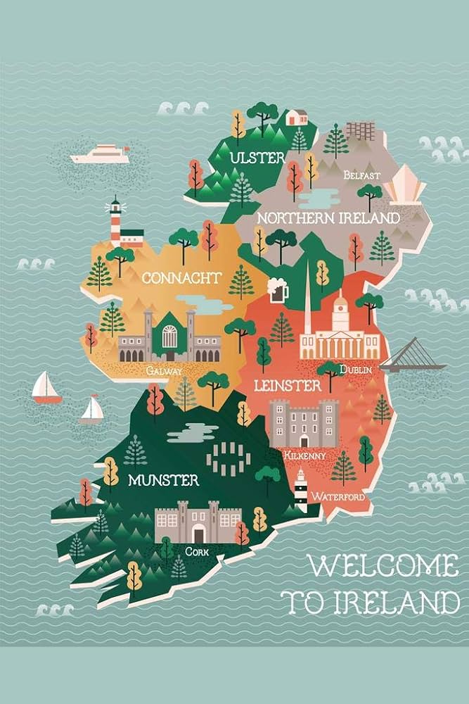 amazon-com-ireland-map-landmarks-cities-travel-world-map-with-cities-in-detail-map-posters-for-wall-map-art-wall-decor-geographical-illustration-tourist-travel-destinations-cool-wall-art-print-poster-24x36 for Free Printable Map Of Ireland Amazon.com : Ireland Map Landmarks Cities Travel World Map with Cities in Detail Map Posters for Wall Map Art Wall Decor Geographical Illustration Tourist Travel Destinations Cool Wall Art Print Poster 24x36 : for Free Printable Map Of Ireland