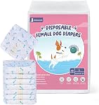 Jollywoods Female Dog Diapers 48 Count, Disposable Safe Diapers with Wetness Indicator, Super Absorbent Leakproof, Puppies, Females in Heat, Excitable Urination, Urinary Incontinence Protection L