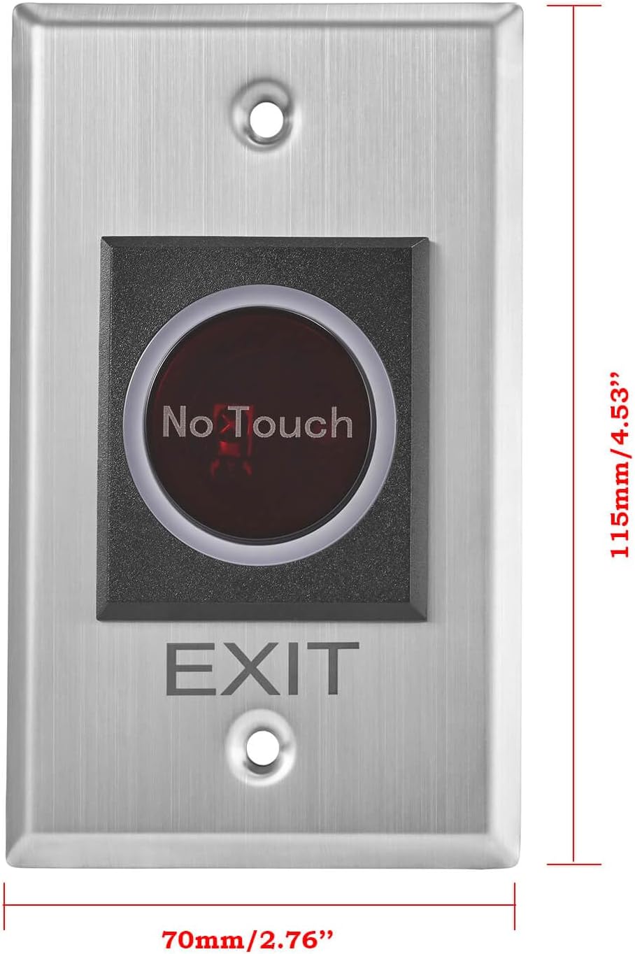 Infrared Sensor Exit Button IR Door Release Touch-Free Switch No Touch Exit Button with LED Light Indicator for Door Access Control (4.53'' x 2.76'')