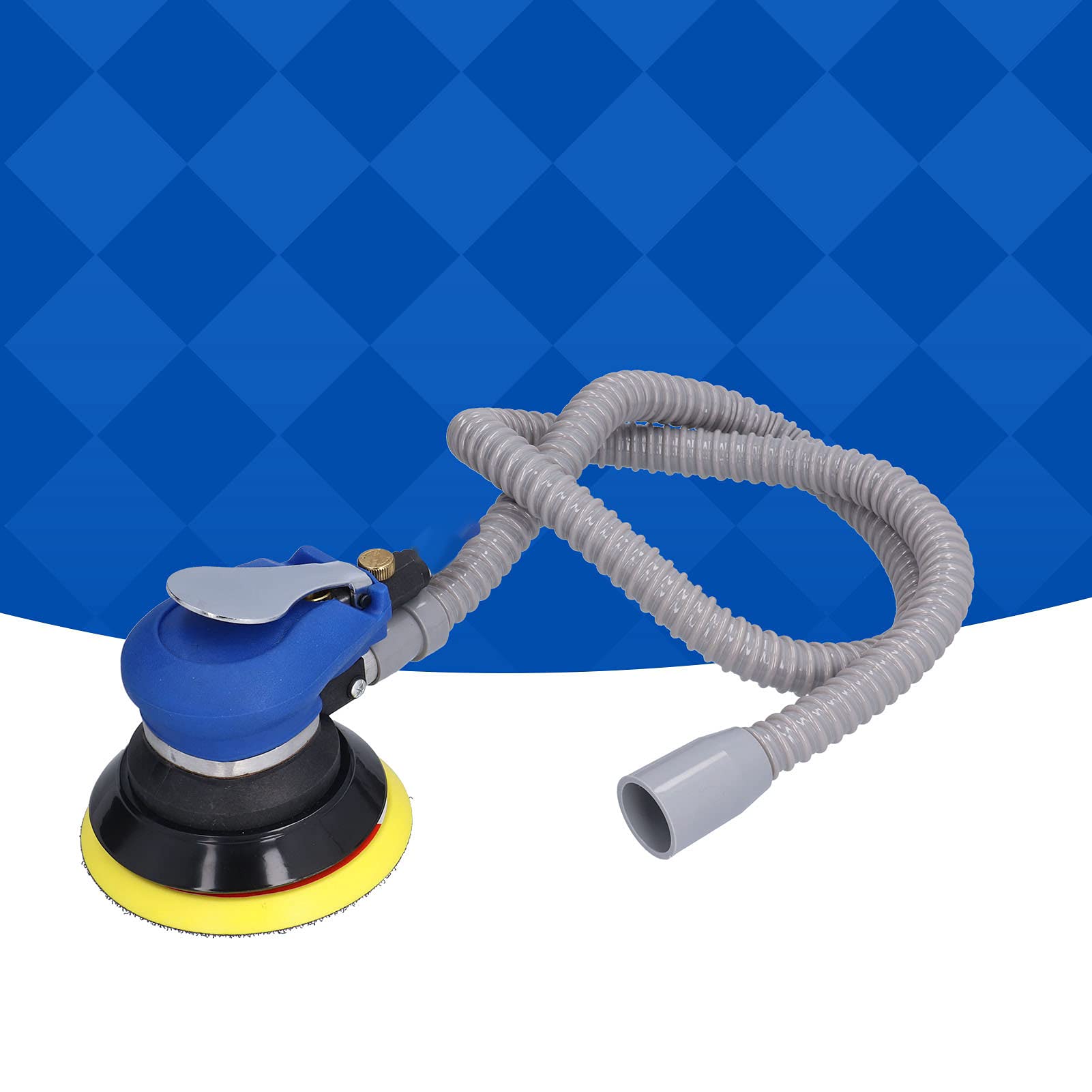 Lijadora neumática de 5 pulgadas, lijadora orbital, pulidora de alta velocidad de 10000 RPM con aspiración de polvo para el lijado y pulido de carrocerías de automóviles. (Estilo estadounidense)