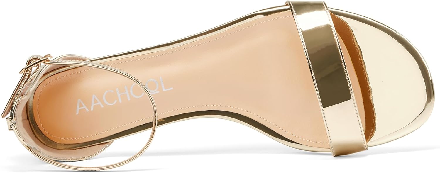 Aachcol Women Sandals Peep Open Toe Kitten Low Heel Ankle Strap Dress Shoes 1.5 Inch - Image 6