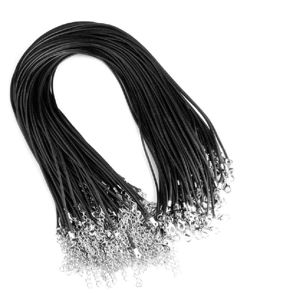 Cordon en cuir de 1,5/2 mm WUURAA fil tressé robuste avec fermoir pour bijoux