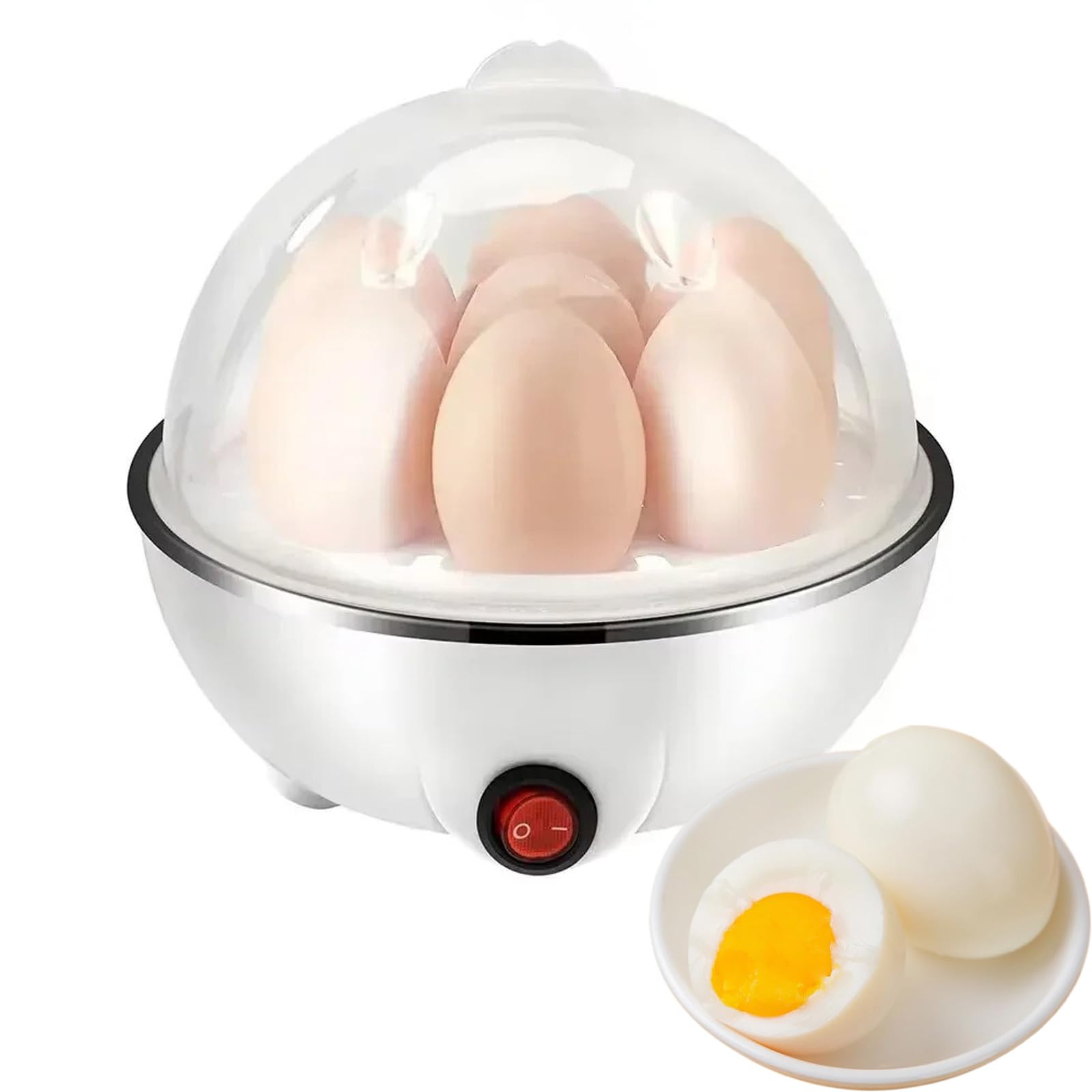 Blendra Egg Boiler, Electric Egg Cooker with Measuring Cup,7 Egg Capacity for Soft Dippy, Hard & Poached Eggs,Removable,One-touch Button