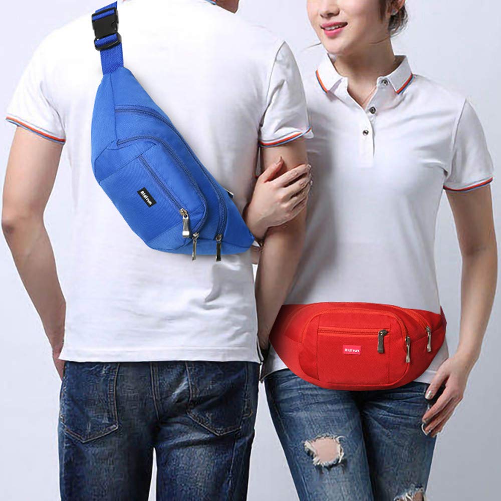 Marsupio con 4 Tasche Marsupio Bum Bag Cintura Regolabile Singola Spalla per Escursionismo Casuale Bicicletta Escursione Campeggio