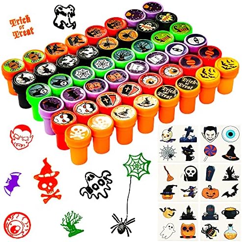 Max Fun 192pcs Halloween Party Favors Toys Stamps Halloween Stickers for Kids Halloween Party Supplies, Goodies Bags, Classroom Game Reward Prizes(Halloween)