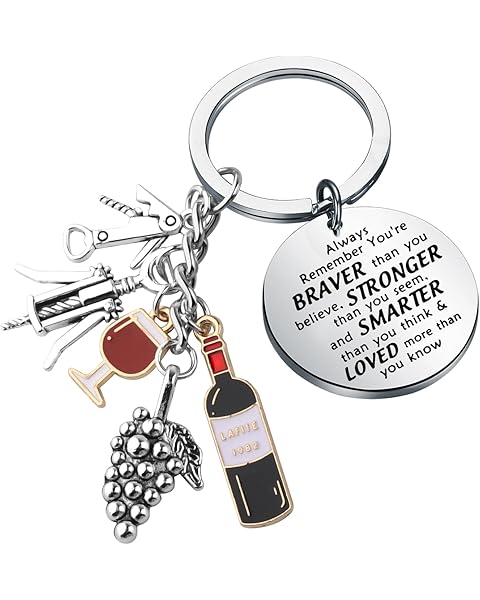 Wine Keychain Funny Wine Gifts For Wine Drinkers Wine Lover Gifts Wine Bottle Opener Key Chain Grape Keychain