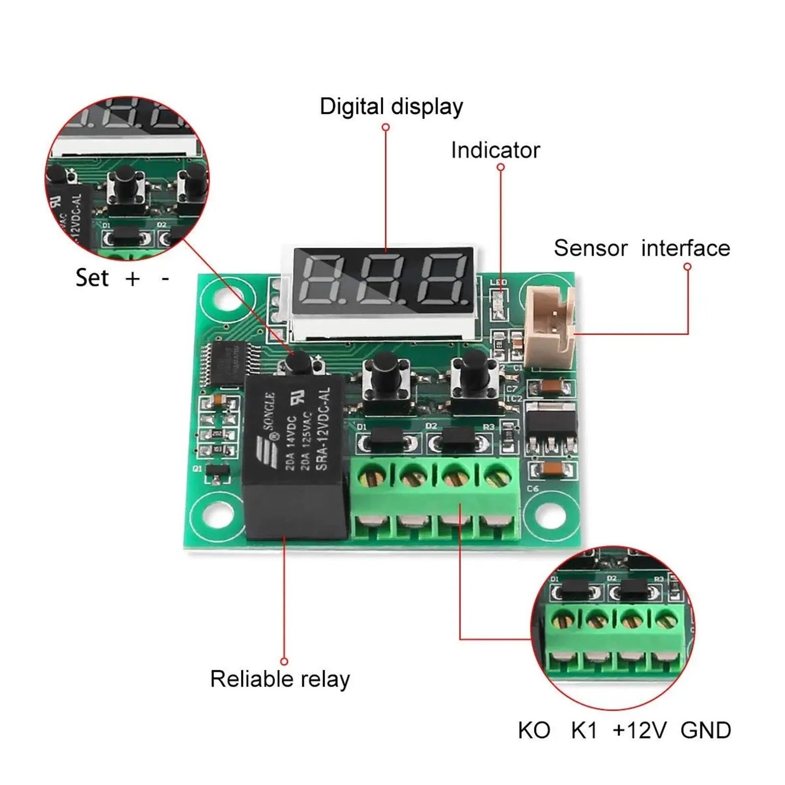 Termostato digital XH-W1209, 2/4 unidades, 50 ~ 110 ℃, 12 V, módulo controlador de temperatura con carcasa y prueba impermeable (2 juegos)