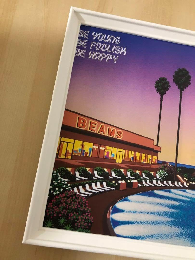 PK額装品 7 永井博 ビームス 貴重広告 A4額入り ポスター風 ロンバケ 額装 7 永井博 ビームス A4額 ポスター風 ロンバケ - AEDIN.COM.BR