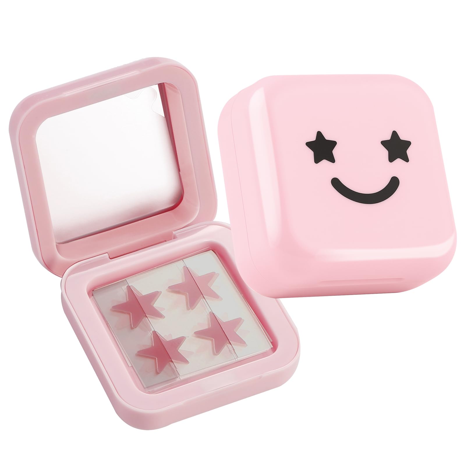 AHRLIC 32PCS Star Pimple Patches for Face Cute Hydrocolloid Pimple Patches, Sticky Spot Stickers with Compact Mirror
