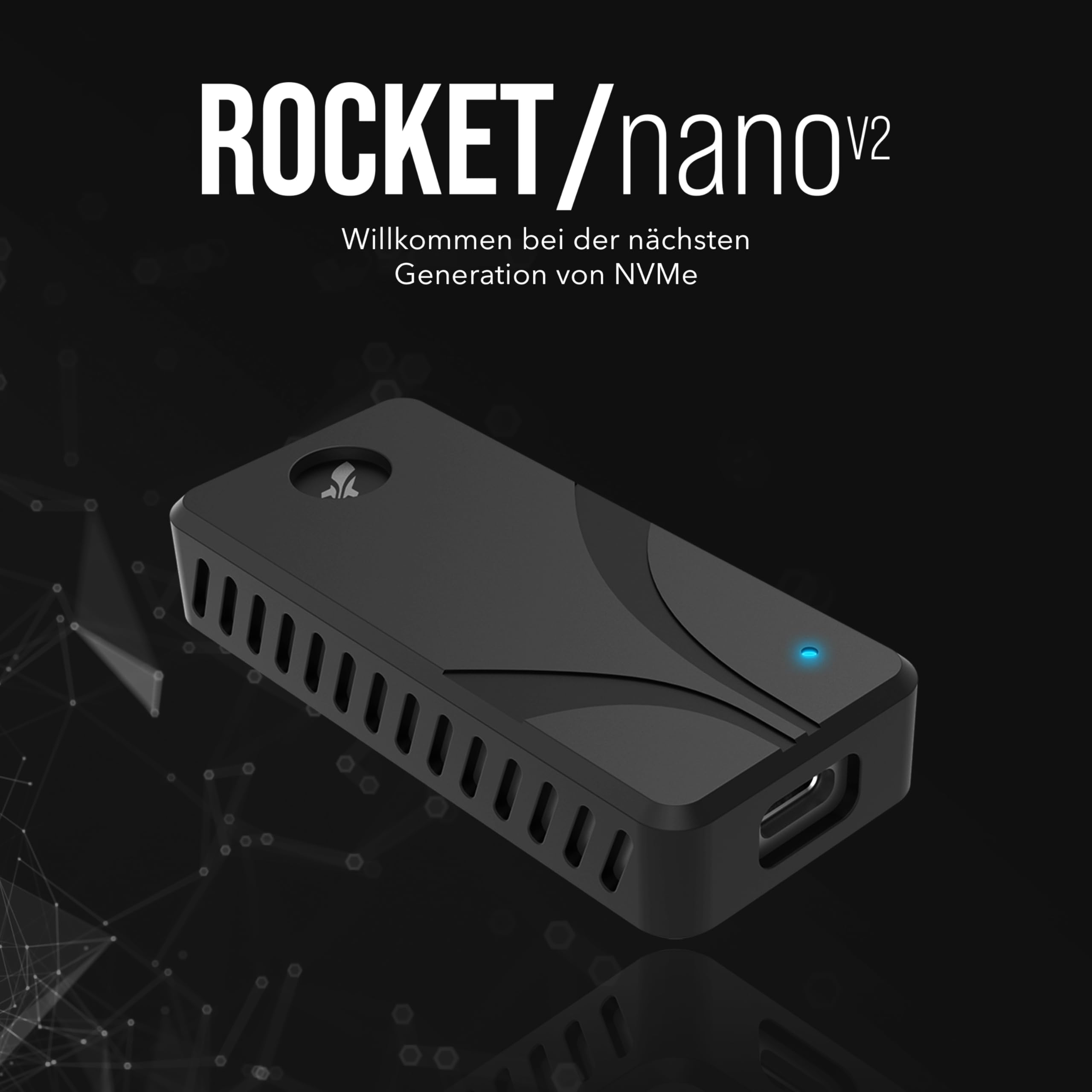 SABRENT Portable SSD 1TB, Festplatte extern NVMe, USB 3.2 Gen 2, 1500 MB/s Lesen, USB C Kabel enthalten, Externe M.2 SSD Aluminiumschale, schwarz (SB-1TB-NAV2)
