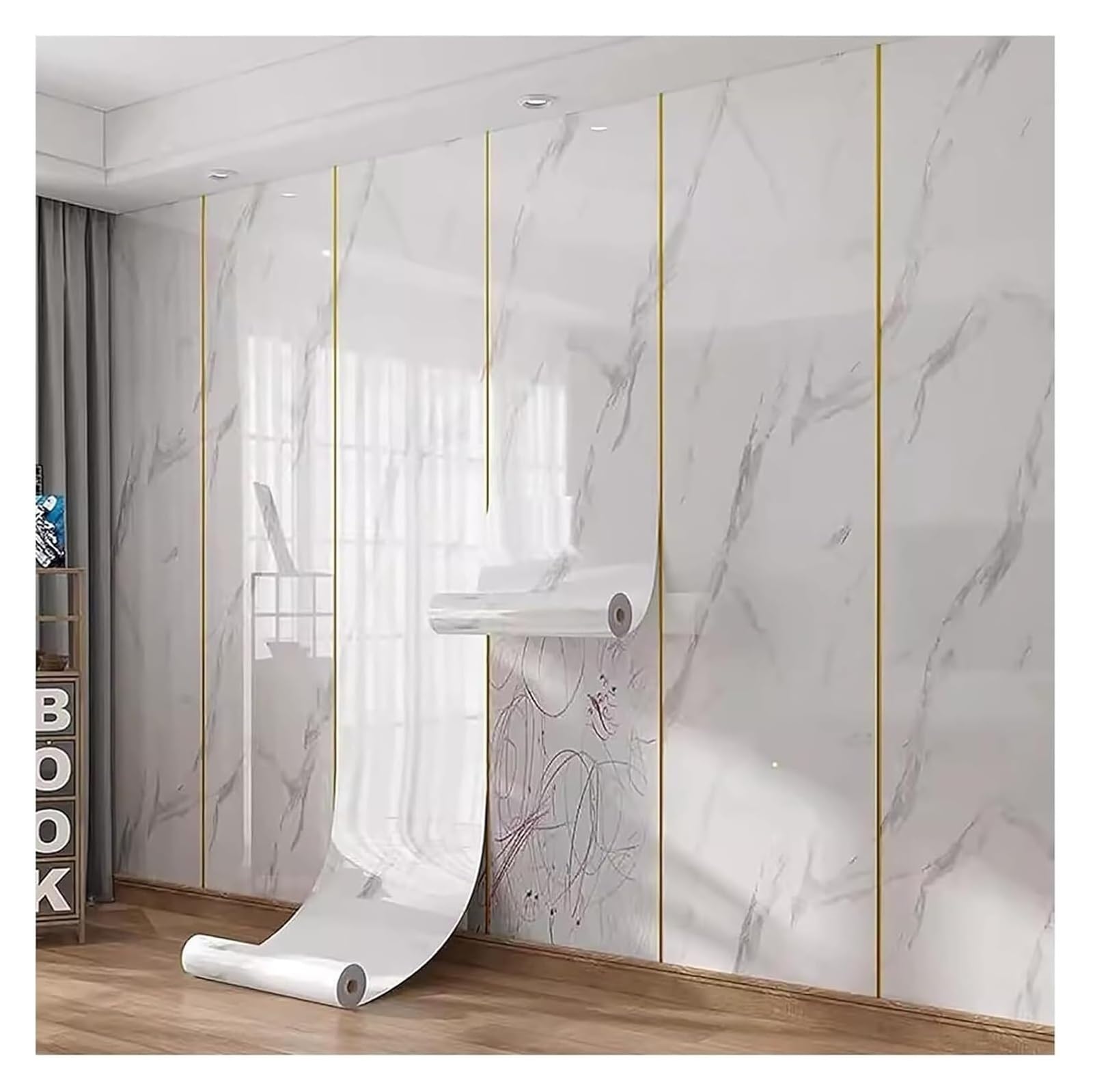 Cvhfhjtg Wit Self Adhesive Wallpaper, Scratch -Resistant Wallpaper,Soundproof&Cuttable Backsplash Sticker,Self-Adhesive Background Wall Decorative(Wit)