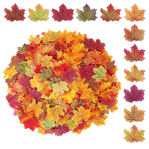 Hywean Homd 600 Piezas Piezas Decoracion Otoño, Plantas Artificiales Decorativas Incluye 12 Colores para Decorar En Halloween Y Fiestas (8cm)