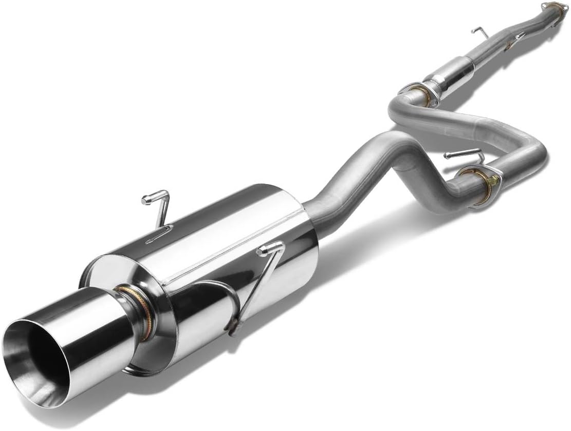 DNA MOTORING CBE-AI942RS-NRT Stainless Steel Cat Back Exhaust System [Compatible with 94-01 Acura Integra 4-Dr Sedan，Do Not Fit GS-R and Type R Models]