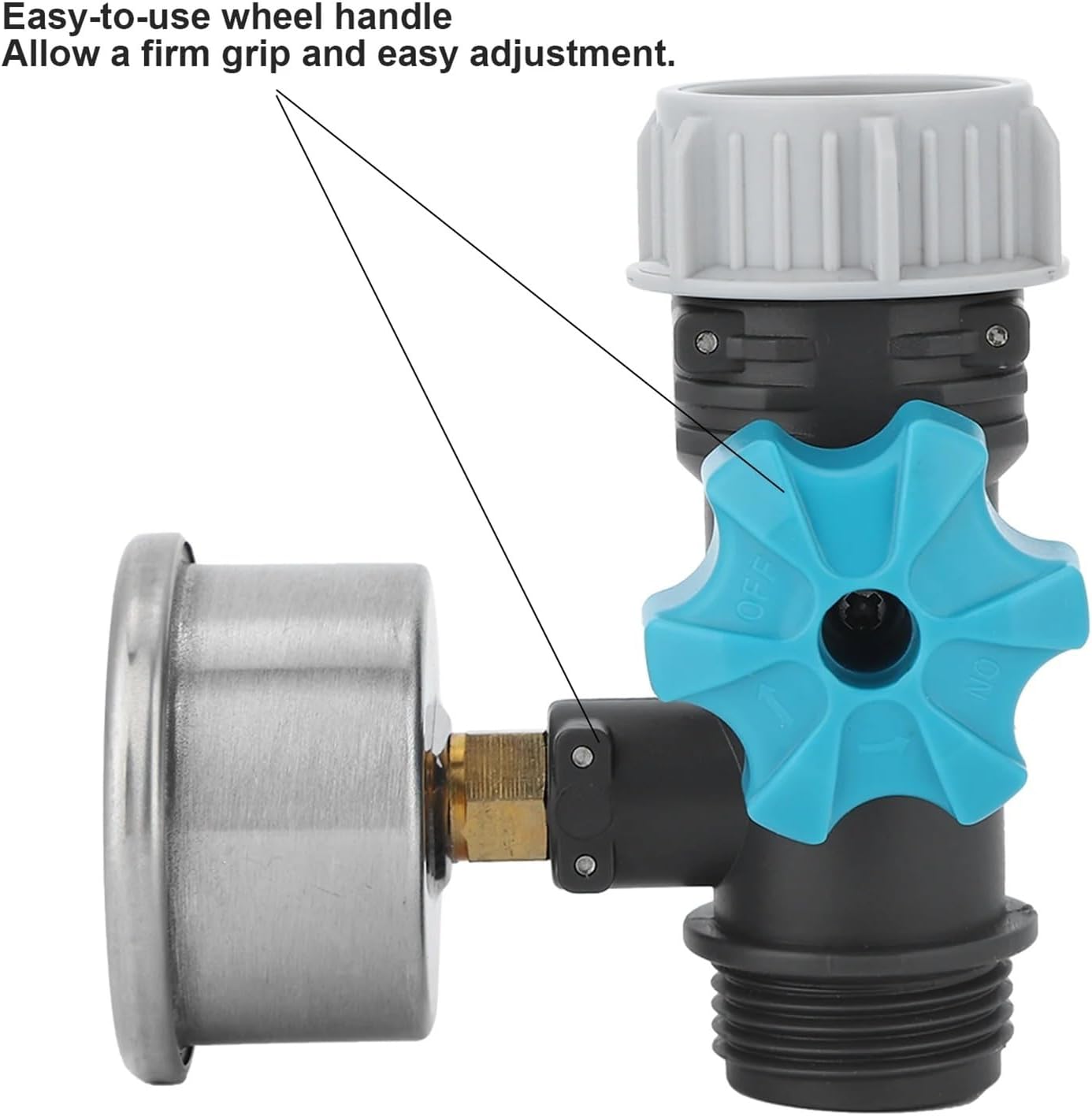 G3/4in Adjustable Water Pressure Regulator Valve with Gauge Greenhouse Garden Irrigation Controller