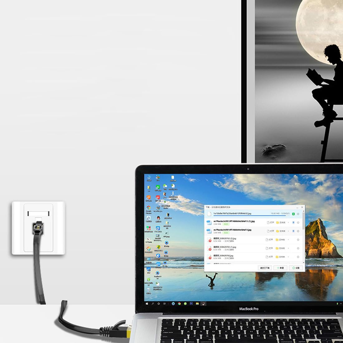 RIIPOO Cat 8 Ethernet Cable 5Ft - 40Gbps Ultra Fast 2000MHz Braided Network Cable For Gaming & Streaming