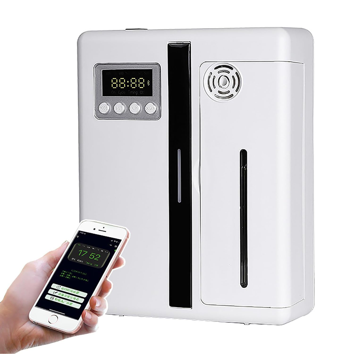 Bezwodny elektryczny dyfuzor zapachowy, 160 ml, 8 W, dyfuzor olejków eterycznych z 4-segmentowym wyświetlaczem czasowym/LCD, idealny do KTV, baru, holu hotelowego