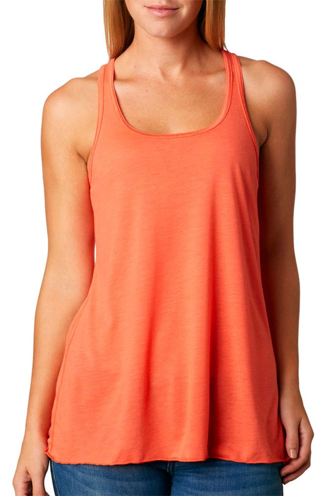 Bella Canvas Ladies' Flowy Racerback Tank L Coral