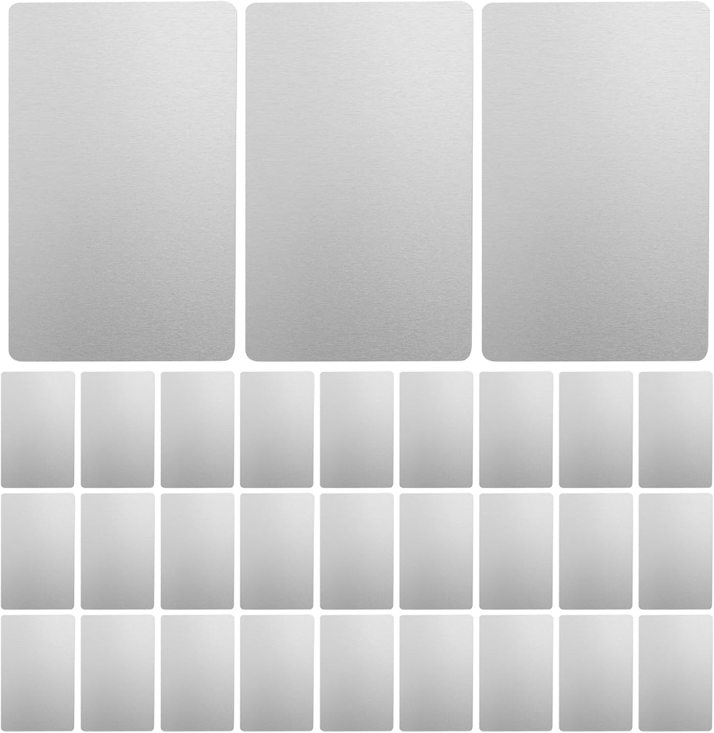 100pcs Metal Engraving Blanks: Unfinished Aluminum Alloy Laser Engraving Cards for Etching Business Card Making Nameplate Tags 86x54mm/3.39x2.13 in