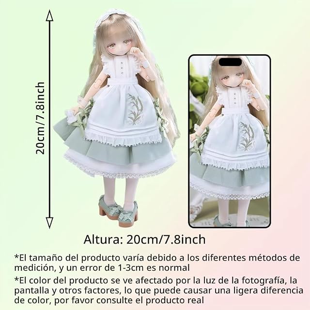 Foto 3 de 8 de niannyyhouse 1/8 Muñeca BJD articulada, Colección No Declarada Serie Niña, con Ropa, Figura de Acción…