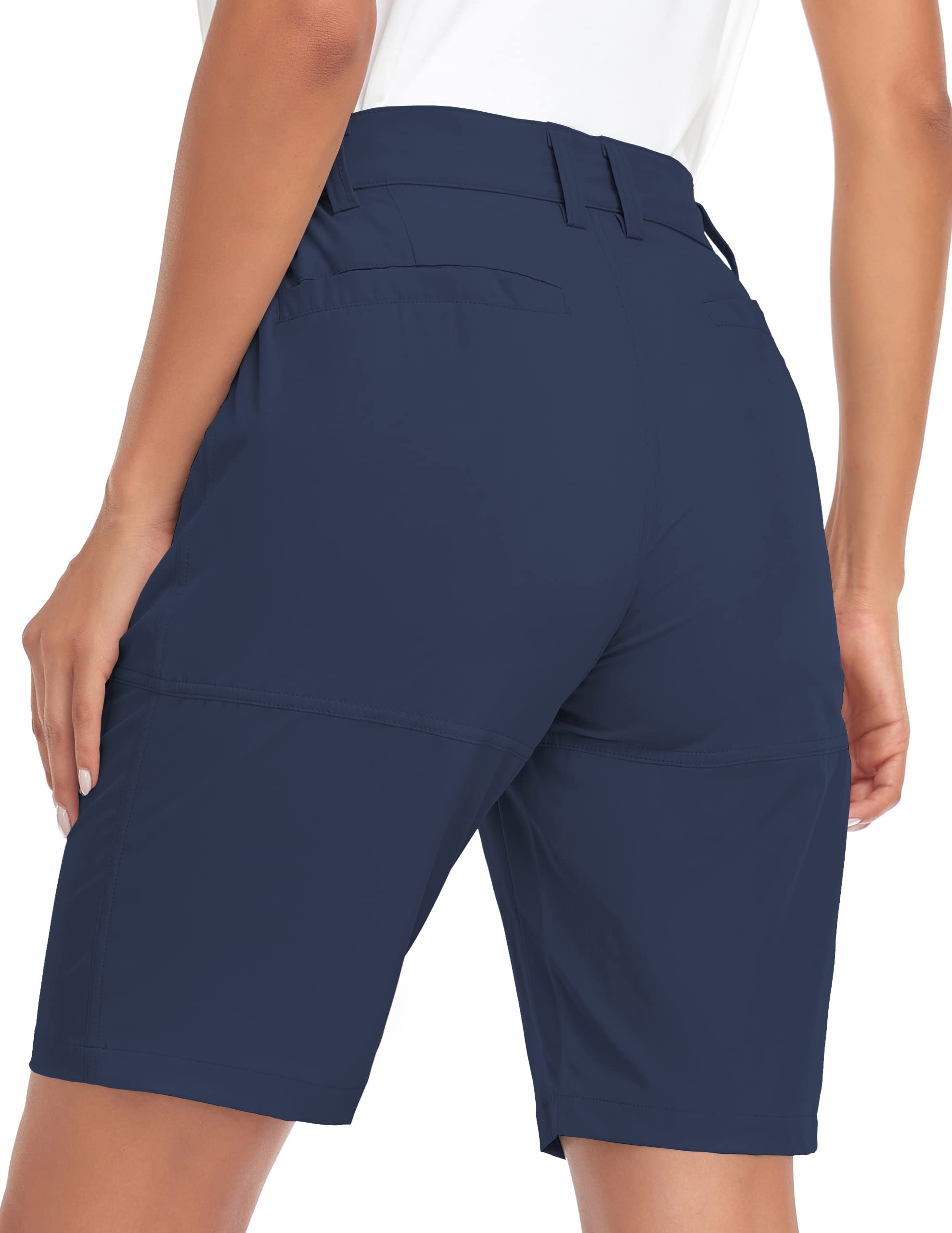 Short Randonnée Cargo Femme Été Léger Bermuda Short Imperméable Séchage Rapide pour Golf Sport avec Poches