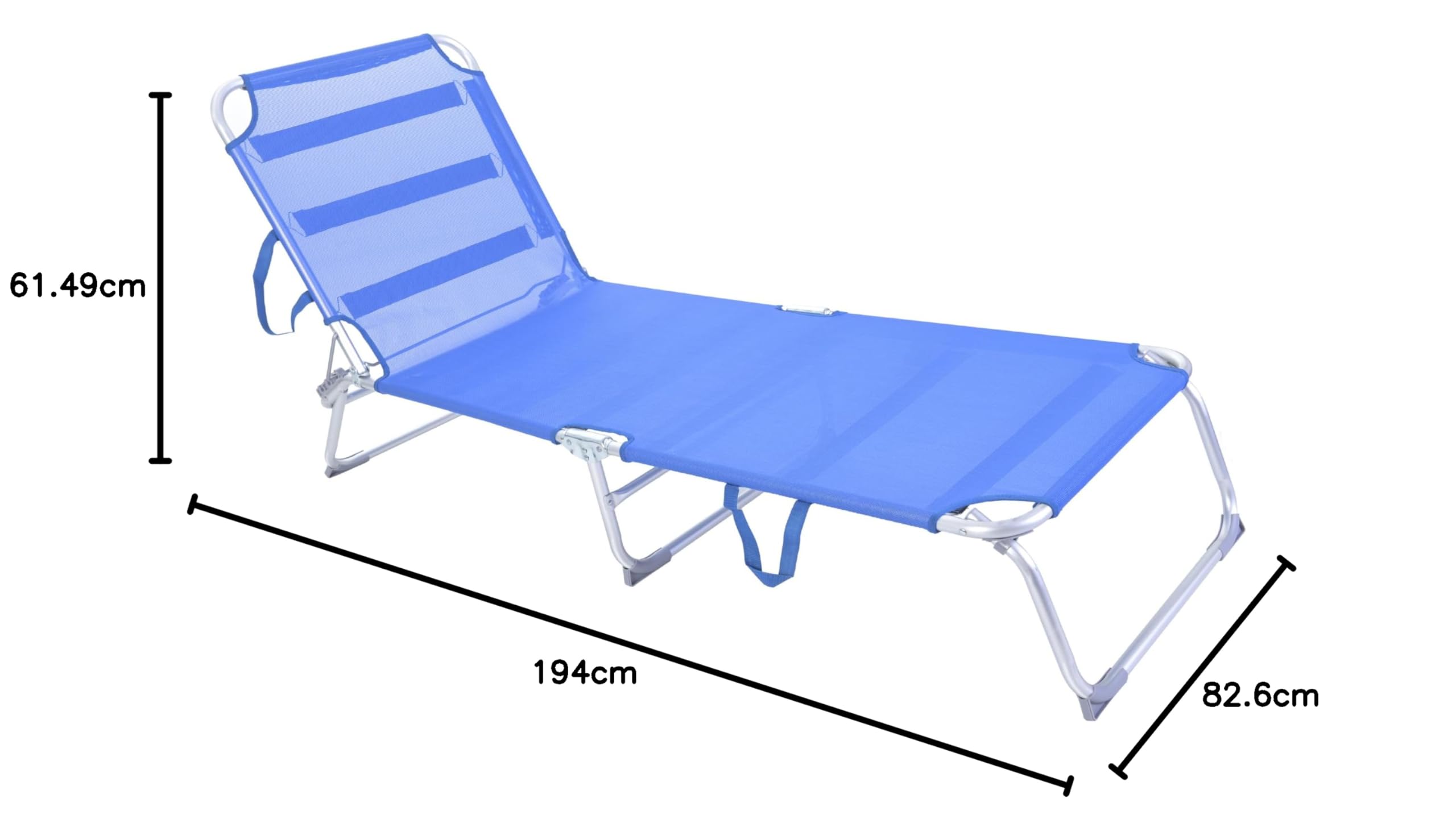 NORDIQ - Tumbona Plegable - Tumbona Jardin – Tumbonas Jardin Exterior Reclinables con Respaldo Ajustable – Tumbonas de Aluminio 22 mm para Terraza y Piscina - Azul