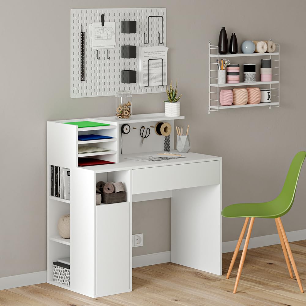 Vicco Scrivania, Bianco, 100 x 50 cm