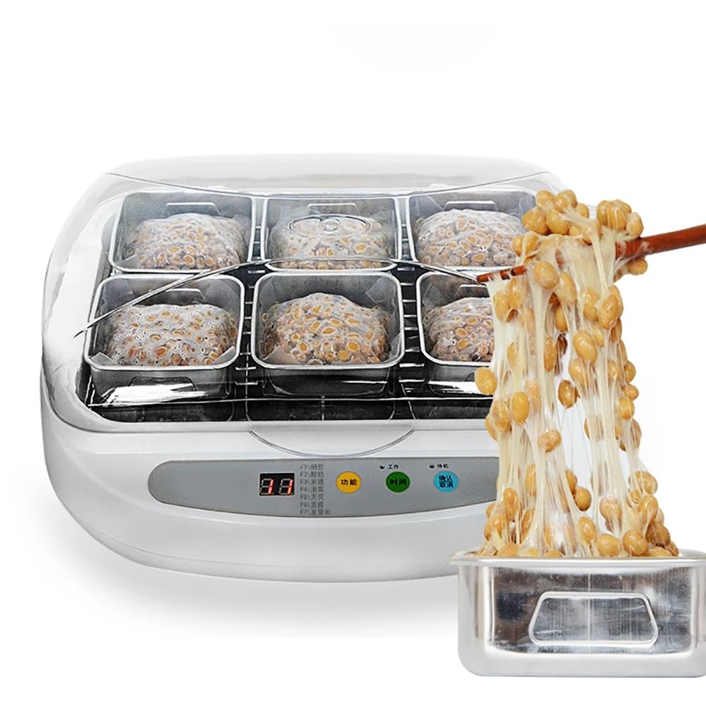 Natto - Máquina de fermentador de yogur, capacidad de 3,5 L, recipiente de acero inoxidable, cubierta aislante, perfecta para hacer yogur, natto, tempeh, verduras en escabeche, diseño eléctrico