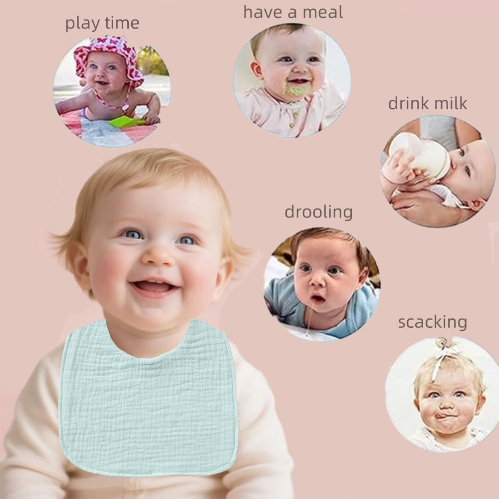 Oaygat 6 pcs Baby Bandana Dribble Bibs Drool Muslin Bibs Adjustable Muslin Super Absorbent Drool Bibs Soft and Absorbent with Adjustable Snaps for 0-36 Months Newborn and Toddlers - Image 2