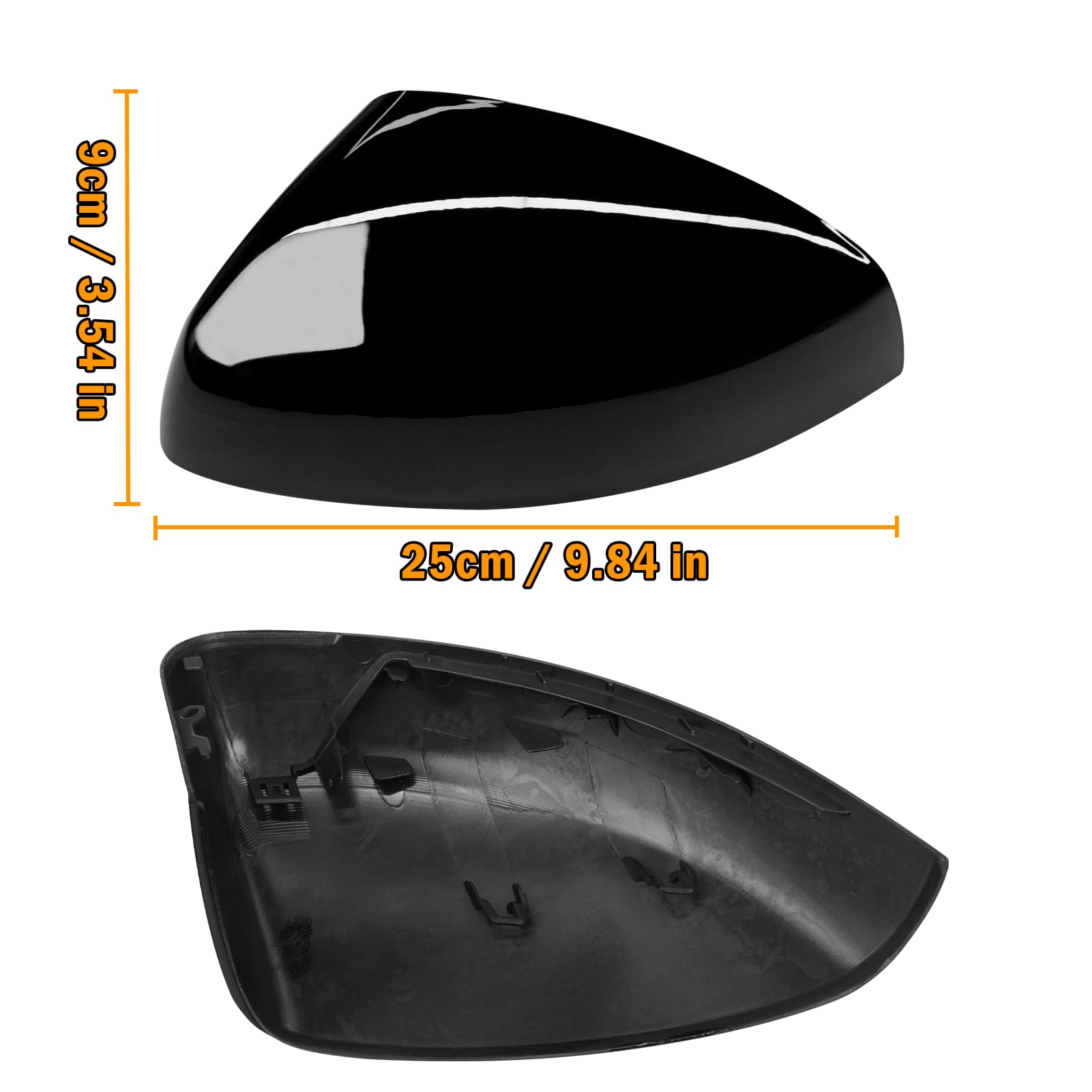TTCR-II 2 PCS Calotte Specchietti Compatibile con Audi A1 8X 2010 2011 2012 2013 2014 2015 2016 2017 2018, Sinistra+Destra Coperchio Specchio Retrovisore A1 8X Copri Specchietto - Nero