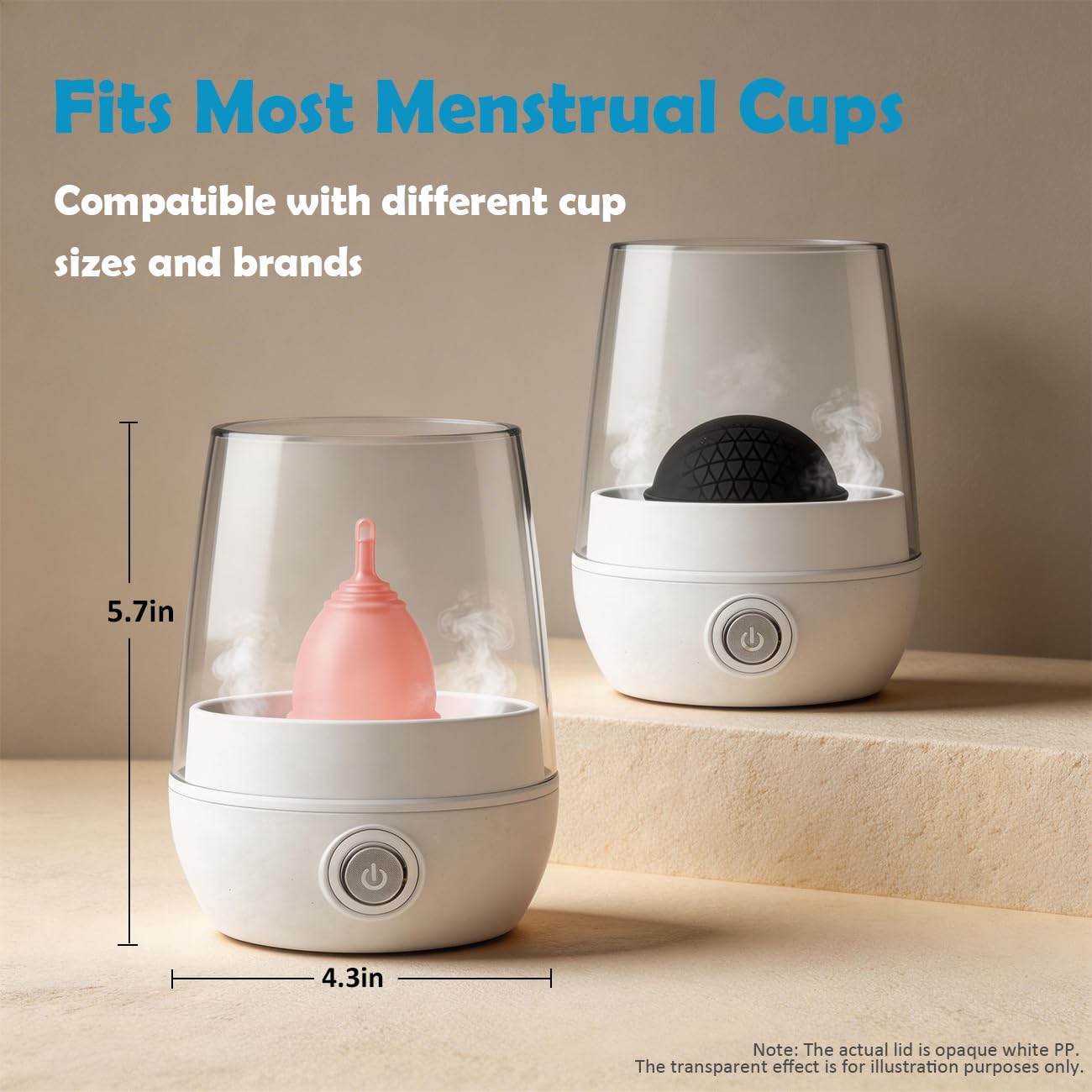 Menstruationstasse, Sterilisator, Dampfgarer, 3-in-1 zum Reinigen, Trocknen und Aufbewahren Ihrer Periodentasse, auslaufsicher, 99,9% gereinigt, geeignet für jede Tasse