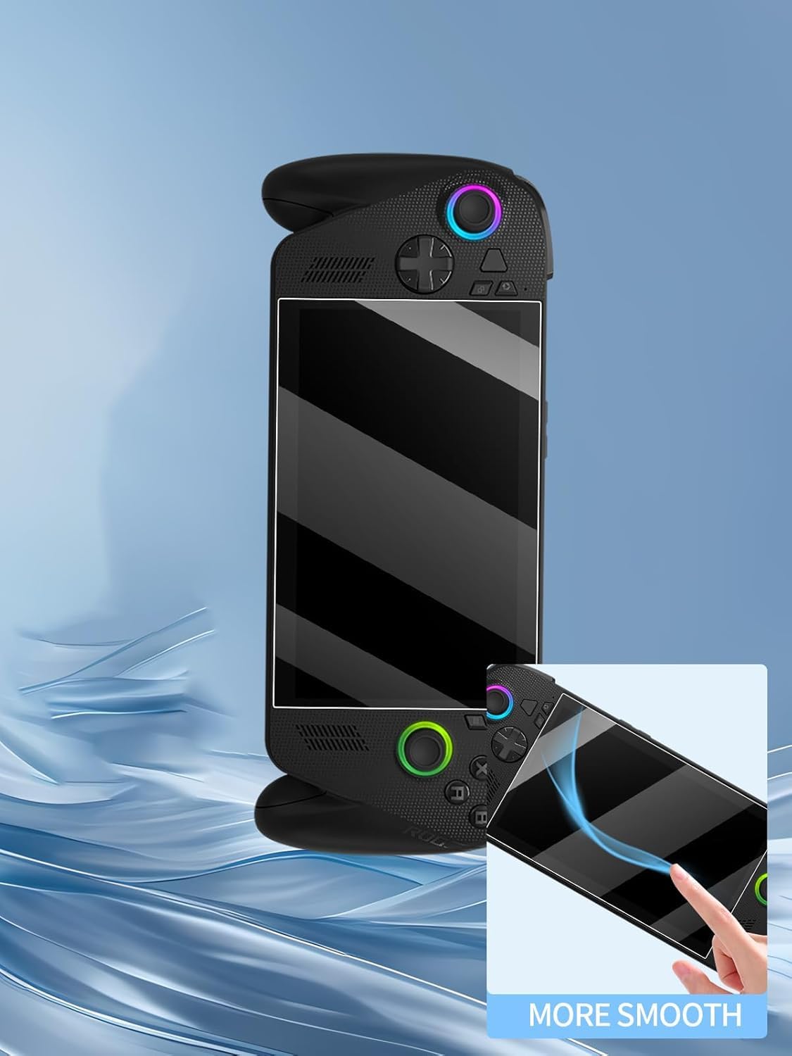 CDCHGAM Kit di protezione completo per ROG Xbox Ally X 2025 - Custodia in TPU con supporto, custodia per il trasporto e 2 pellicole in vetro temperato, set di custodie protettive